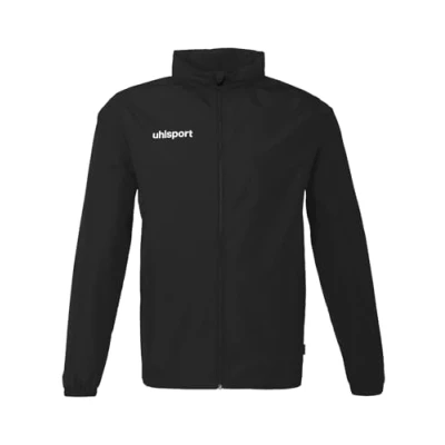 Image of uhlsport Football Essential All Weather Jacket, Rain Outdoor Jacket with Hood for Players and Coaches, black, M