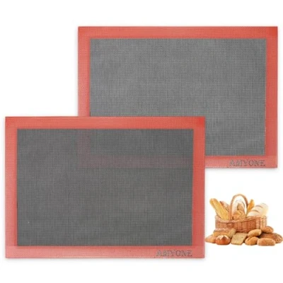 Image of Perforated Baking Mats, 2 PCS Eclair Silicone Mat for Half Sheet, Non Stick Reusable Oven Liners Making Bread/Pizza/Pastry/Cookie 11 5/8&quot; x 16 1/2&quot;