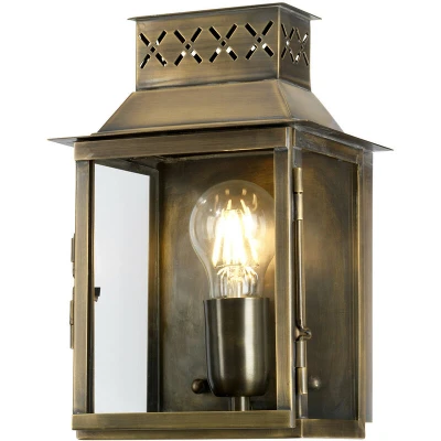 Image of Lambeth Palace 1 Light Outdoor Wall Lantern Brass IP44, E27