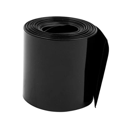 Image of sourcingmap 55mm Flat Width 3.1M Length PVC Heat Shrink Tube Black for 18650 Batteries