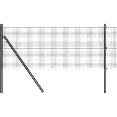 Image of vidaXL Fence Post Set of 2 Grey Powder Coated Steel Medium Durable