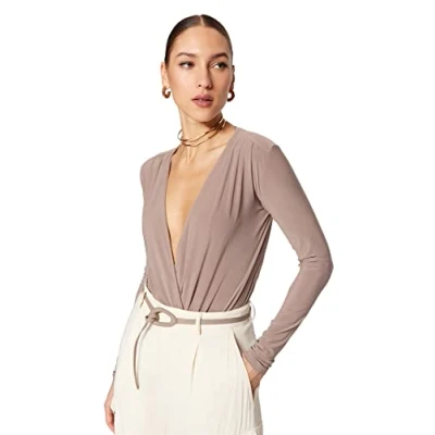 Image of Trendyol Women Plain Thin Knit Bodysuit