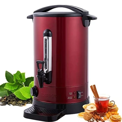 Image of Arebos Catering Urn Mulled Wine Cooker 950 W Hot Drink Dispenser 8.8 L with Drip Tray, Outlet Tap, Thermostat and Overheating Protection Temperature Setting from 30 110 C Black