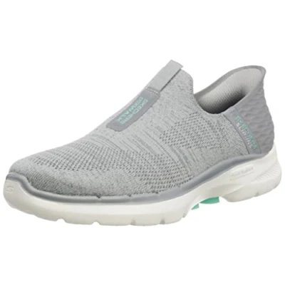 Image of Skechers Women&#039;s GO Walk 6 Fabulous View Sneaker, Gray Textile/Trim, UK