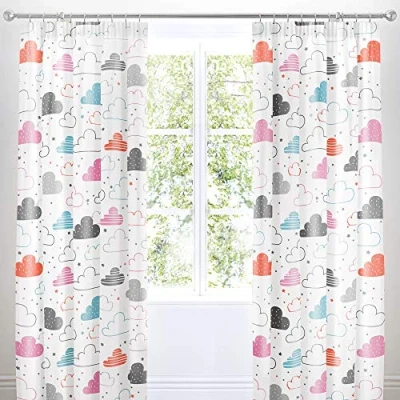 Image of Cosatto Fairy Clouds Pair of Pencil Pleat Curtains 66&quot; Width X 72&quot; Drop (168 183Cm) in Multicolour