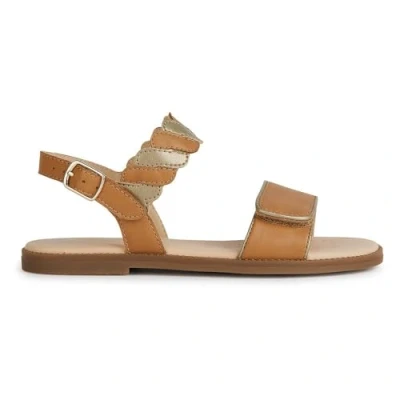 Image of Geox Girl&#039;s J Karly Sandal, Biscuit Platinum, 13 UK Child