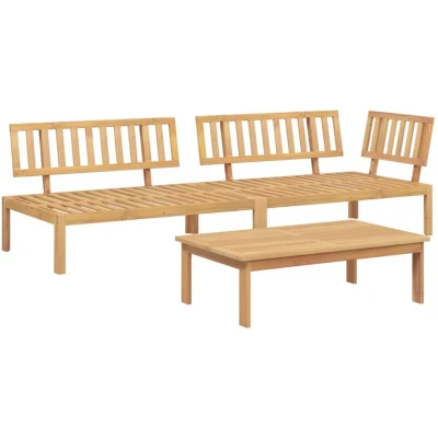 Image of vidaXL 3 Piece Garden Pallet Sofa Set Solid Wood Acacia