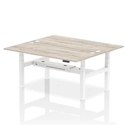 Image of Air B2B 1800x800mm Height Adjustable 2P Bench Desk CP Grey Oak/White