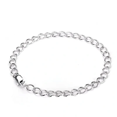 Image of jewellerybox Sterling Silver Light 4.5mm Curb Chain Charm Bracelet 5.5 Inch Lobster Child