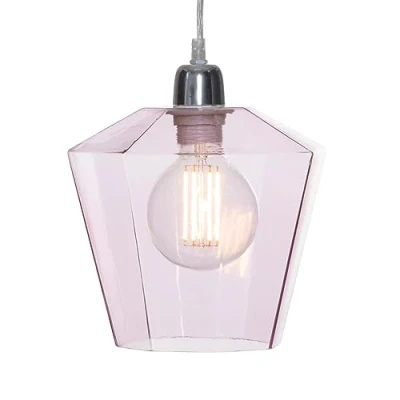Image of Litecraft Tethys Glass Easy to Fit Lamp Shade Pendant Light Pink