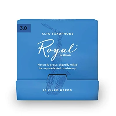 Image of D&#039;Addario Woodwinds Royal Alto Saxophone Reeds Sax with Strong Spine Great for Classical or Jazz Strength 3.0, 25 Pack