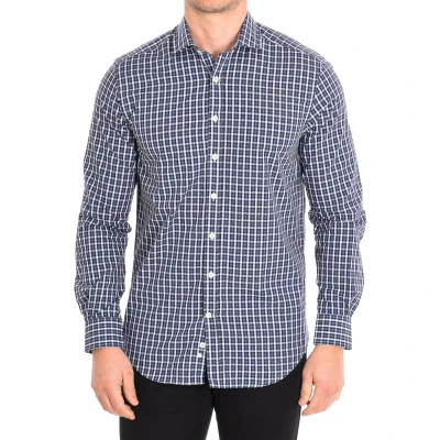 Image of Cafe Coton LOCHSIDE5 Mens long sleeve lapel collar shirt Blue Cotton Size EU 38