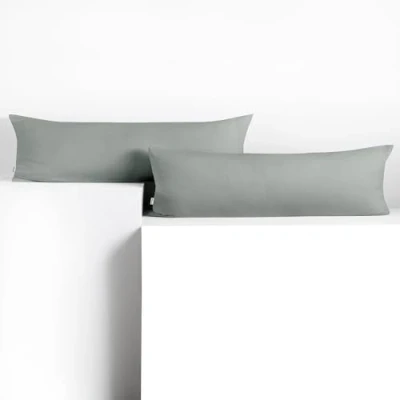 Image of DecoKing 2 cushion covers 40 x 145 cm jersey cotton zip steel amber
