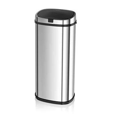 Image of Morphy Richards Chroma 971519 Square Kitchen Bin with Infrared Motion Sensor Technology, 50 Litre Capacity, Stainless Steel