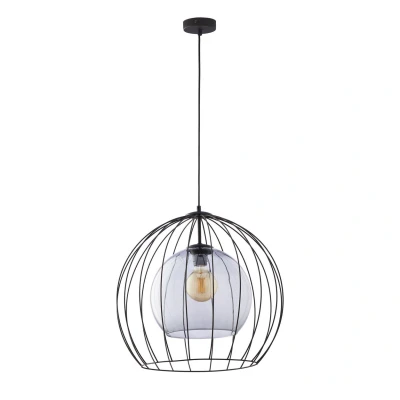Image of Universo 50cm Wire Frame Pendant Ceiling Light Black 1xE27