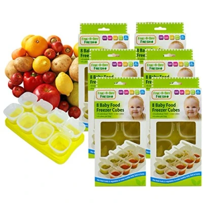 Image of Baby Weaning Food Pots Freezer Tubs BPA Free Pack of 6