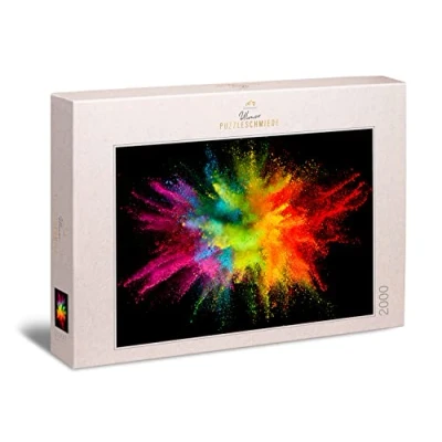 Image of Ulmer Puzzleschmiede Puzzle &quot;Bright Colourful&quot; Colourful, modern 2000 piece motif A colourful colour powder explosion