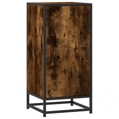 Image of vidaXL Smoked Oak Sideboard, 35.5 x 35 76 cm, Particle Board with Door, Living Room Furniture, Dining Kitchen Sideboard
