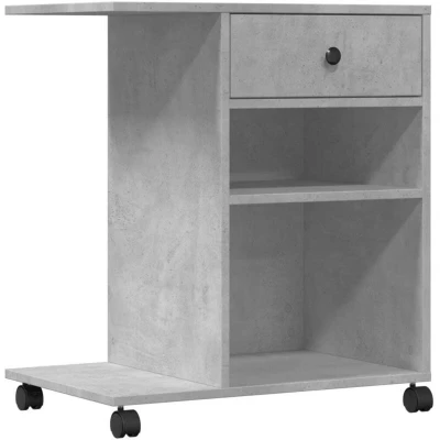 Image of vidaXL Printer Stand with Wheels Concrete Grey 60x40x68.5 cm