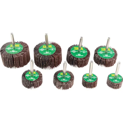 Image of York 8 Piece Assorted Aluminium Oxide Flap Wheel Set 6.0MM Shank