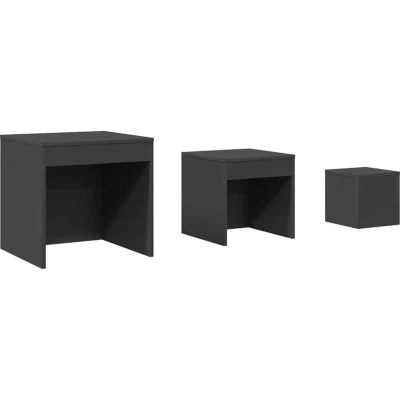 Image of vidaXL Nesting Tables 3 pcs Grey Engineered Wood