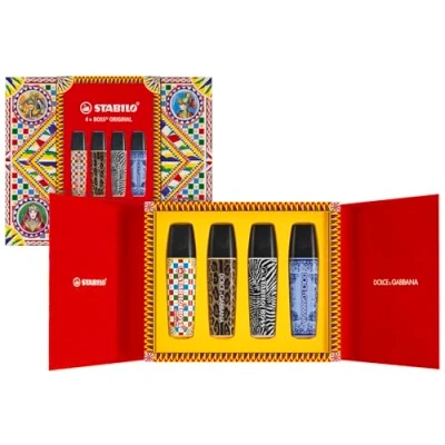 Image of STABILO Highlighter BOSS ORIGINAL x DOLCE&amp;GABBANA Premium Box of 4 Limited Edition