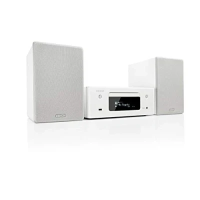 Image of Denon CEOL N10 Mini HiFi System with CD Player, Sound for TV, Bluetooth, 2x Optical Input, Google Assistant/Siri/Alexa Compatible, Music Streaming, HEOS Multiroom White