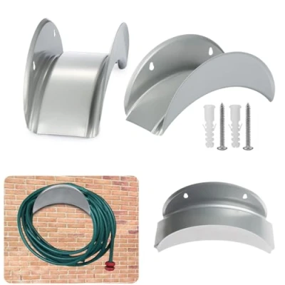 Image of ADEPTNA Wall Mounted Metal Hose Pipe Holder Cable Storage Garden Shed Reel Space Saving Compact Design