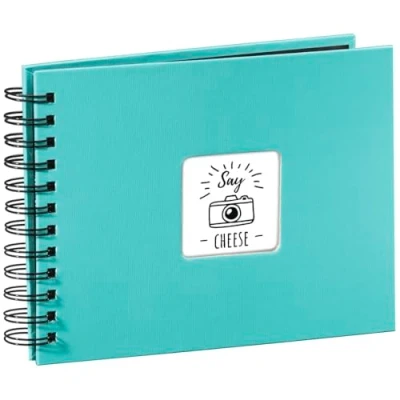 Image of Hama 113673 Fine Art Spiralbound Photo Album, 24 x 17cm, Turquoise, 50 Black Pages