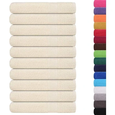 Image of vidaXL Sauna Towels 10 pcs Cream 80x200 cm 360 gsm 100% Cotton