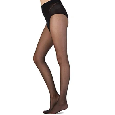Image of Pretty Polly Women&#039;s 15D Highleg Toner Tights, 15 DEN, Black, Medium (Size:Medium/Large)