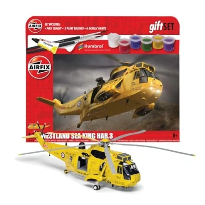 Image of Airfix Hanging Model Aircraft Kits Westland Sea King HAR.3 Building Set, 1:72 Scale Helicopter Kit for Adults &amp; Kids 8+ Models Military Gifts Men to Build, Skill Lvl. 3