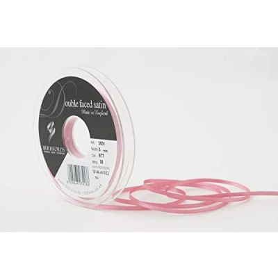 Image of Berisfords Double FACE Poly Satin Ribbon, Mauve, 3 mm