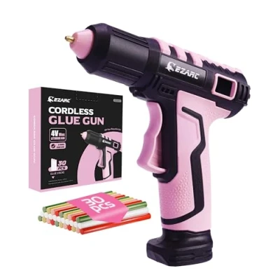 Image of EZARC Cordless Hot Glue Gun, 15s Heating Fast Gun Kit with 30 Pcs Mini Sticks, Automatic Safety Power Off, Built in 2500 mAh Lithium ion for Art, Crafts, Decorations, Home Repairs