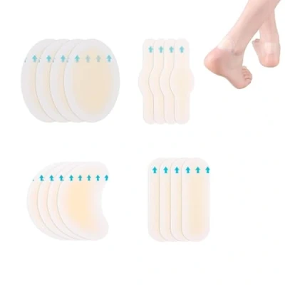 Image of 16 Pack Blister Plasters for Feet, Bandages Invisible Hydrocolloid Cushion Pads Gel Guard Waterproof Heel, Toe, Skin, Faster Healing Wound (4 * 4P)