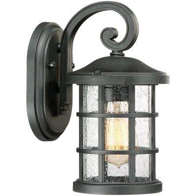 Image of Crusade Outdoor 1 Light Small Wall Lantern, Earth Black, IP44, E27