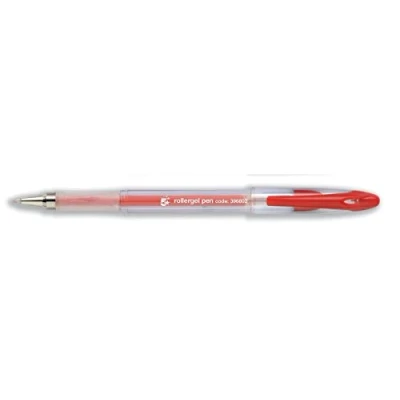 Image of 5 Star Office Roller Gel Pen Clear Barrel 1.0mm Tip 0.5mm Line Red [Pack 12]
