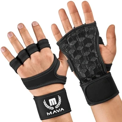 Image of Mava Sports Cross Training Gloves with Wrist Support for Fitness, WOD, Weightlifting, Gym Workout &amp; Powerlifting Silicone Padding, no Calluses Men Women, Strong Grip