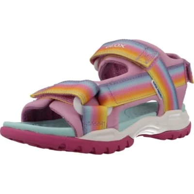 Image of Geox Borealis GIRL Sandals Dark pink/multicoloured for kids, Size: 3, pink/multi coloured Textile/synthetics
