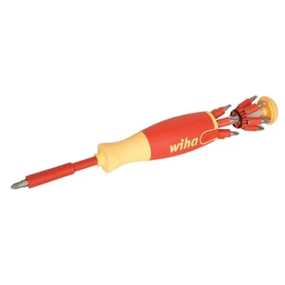 Image of Wiha 38050 14 Piece Insulated Pop up Bit Holder Set Slotted, Phillips, Square, Pozidriv.