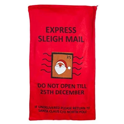 Image of labreeze Plush Jumbo Santa Sack Mail Print 45x67cm Christmas Xmas Secret Accessory