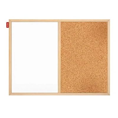 Image of memobe Duecork MTD060040.23.01.01 Combination Magnetic Board and Pin Duo Painted Steel Cork with Pine Frame Mounting Accessories Included Horizontal or Vertical