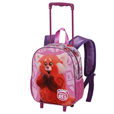 Image of Disney Turning Red Yaay Small 3D Backpack with Wheels, Pink, 13 x 26 34 cm, Capacity 12.5 L