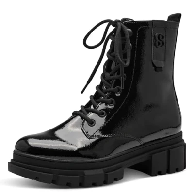 Image of s.Oliver Women&#039;s 5 25214 41 Ankle Boot, Black (Black Patent), UK