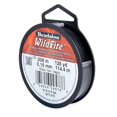 Image of Beadalon Wildfire .006 inch 125 yard Beading Thread, Black