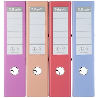 Image of Esselte Solea 75mm A4 Power Lever Arch Files Pack of 10 Assorted