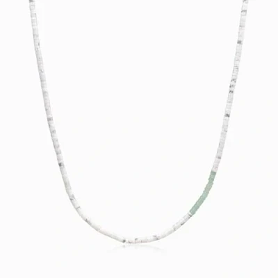 Image of COAI Mens Heishi Green Aventurine Howlite Stone Beaded Necklace