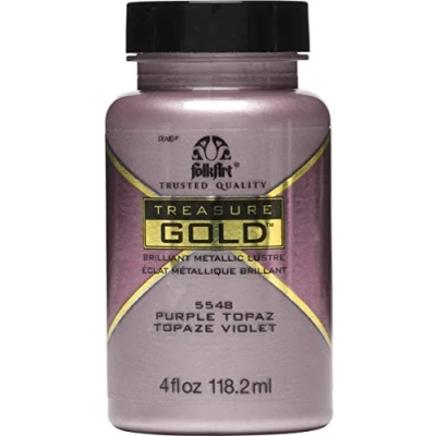 Image of Plaid PE5548 Folk Art Treasure Gold Acrylic Craft Paint, Purple Topaz