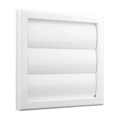 Image of Vents 100 mm White Plastic Gravity Wall Grille with Non Return Shutter and 4 inch Round Spigot for Bathroom Kitchen Cooker Hood Extractor Fan Ducting Air Hose Ventilation