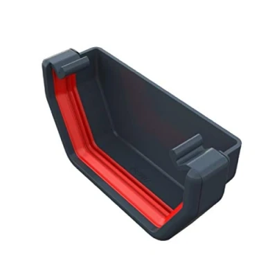 Image of FreeFlow Anthracite Grey Square Gutter External Stop End, 114mm Water Systems